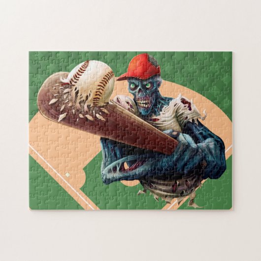 ハロウィンゾンビ野球スラッガースポおもしろいーツ ジグソーパズル (横)