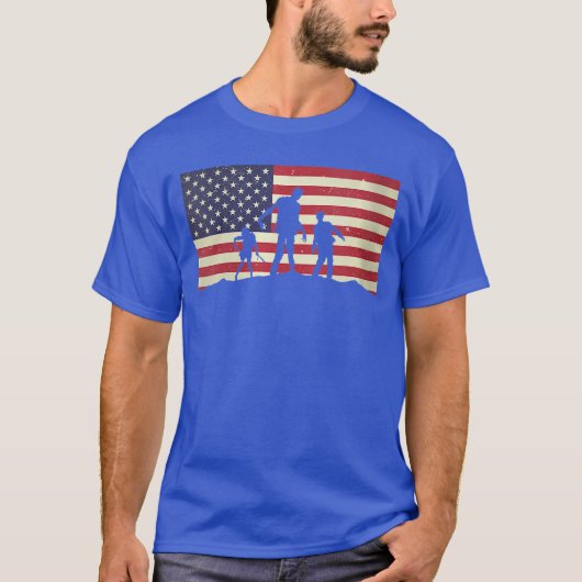 ハロウィンゾンビ アメリカ国旗 ダメージデザイン 女性用 Tシャツ (正面)