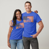 ハロウィンゾンビ アメリカ国旗 ダメージデザイン 女性用 Tシャツ (ユニセックス)