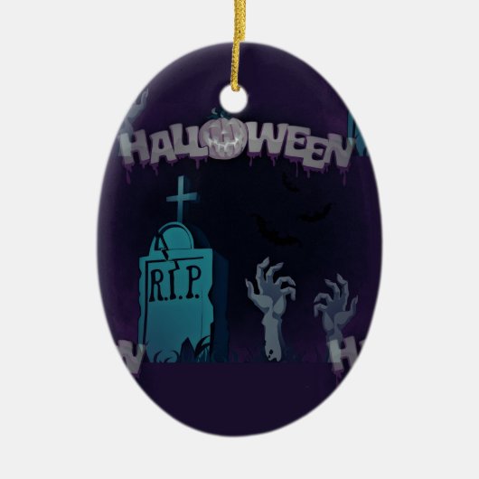 ハロウィンゾンビ セラミックオーナメント (正面)