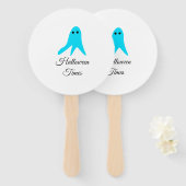 ハロウィンタイムズブルー幽霊落書き手描きfal ハンドファン (正面&裏面)