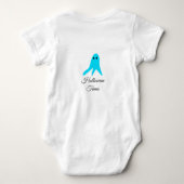 ハロウィンタイムズブルー幽霊落書き手描きfal ベビーボディスーツ (裏面)