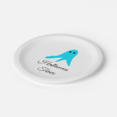 ハロウィンタイムズブルー幽霊落書き手描きfal ペーパープレート (アングル)