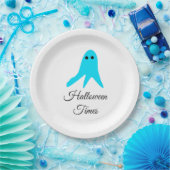 ハロウィンタイムズブルー幽霊落書き手描きfal ペーパープレート (パーティー)