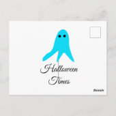 ハロウィンタイムズブルー幽霊落書き手描きfal ポストカード (裏面)