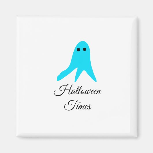 ハロウィンタイムズブルー幽霊落書き手描きfal マグネット (正面)