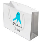 ハロウィンタイムズブルー幽霊落書き手描きfal ラージペーパーバッグ (裏面アングル)