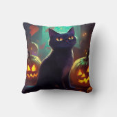 ハロウィンタキシード猫カボチャ怖い クッション (裏面)