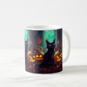 ハロウィンタキシード猫カボチャ怖い コーヒーマグカップ (正面右)