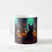 ハロウィンタキシード猫カボチャ怖い コーヒーマグカップ (正面左)