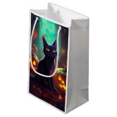 ハロウィンタキシード猫カボチャ怖い スモールペーパーバッグ (裏面アングル)