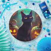 ハロウィンタキシード猫カボチャ怖い ペーパープレート (パーティー)