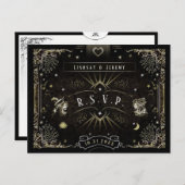 ハロウィンタロットカードとRSVP PostCardの一致 インビテーションポストカード (正面/裏面)