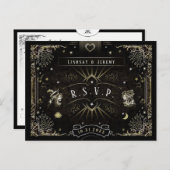 ハロウィンタロットカードのメニューとRSVP PostCardの対応 インビテーションポストカード (正面/裏面)