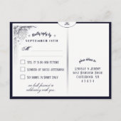 ハロウィンタロットカードネイビーブルーRSVPポストカード インビテーションポストカード (裏面)