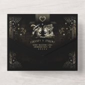 ハロウィンタロットブラック&金ゴールド写真「一緒に」 オールインワン招待状 (裏面)