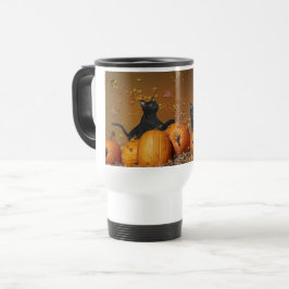 ハロウィンタンブラーと黒猫 トラベルマグ