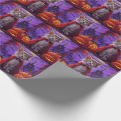 ハロウィンターキッシュアンゴラキャットヴァンパイアパンプキンホラー ラッピングペーパー (角)