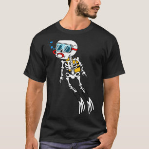 ハロウィンダイバー スキューバダイビング骸骨 Tシャツ
