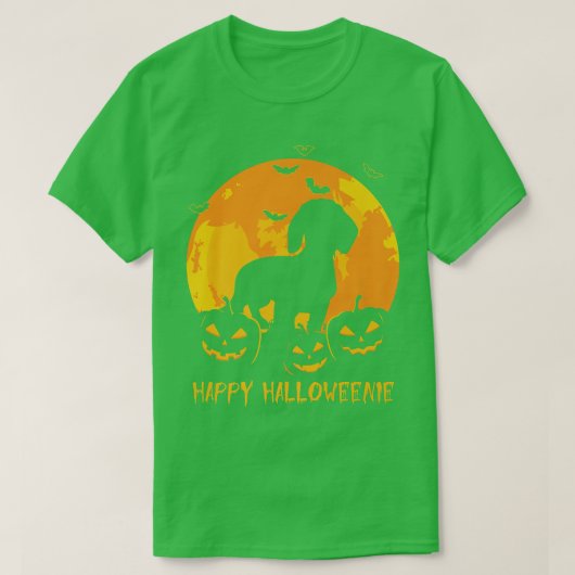 ハロウィンダックスシュントハロウィーンのカボチャのちょうちんドッグパンプキンおもしろい Tシャツ (デザイン正面)