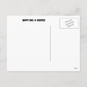 ハロウィンダックスフントおもしろいとフクロウ シーズンポストカード (裏面)