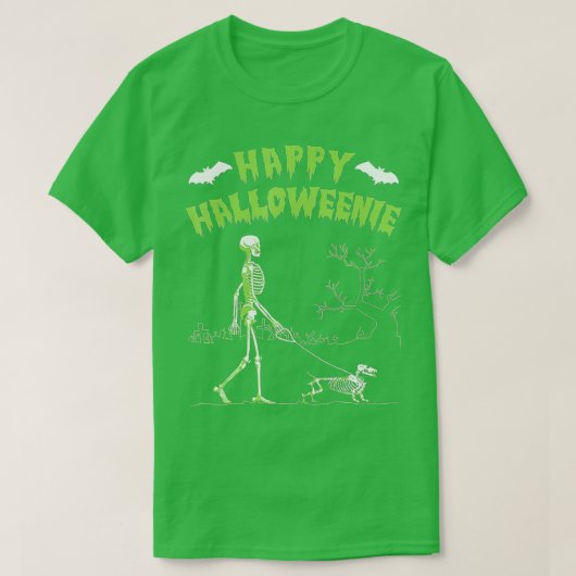 ハロウィンダックスントのシャツ – Happy Halloweenie Tシャツ (デザイン正面)