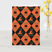 ハロウィンダブル、ダブル、トイルとトラブル カード (黄色い花)