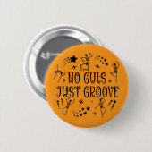 ハロウィンダンシングスケルトン No Guts Just Groove 缶バッジ (正面&裏面)
