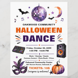 ハロウィンダンスパーティーのフライヤー チラシ