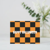 ハロウィンチェッカーパターン ポストカード (スタンド正面)