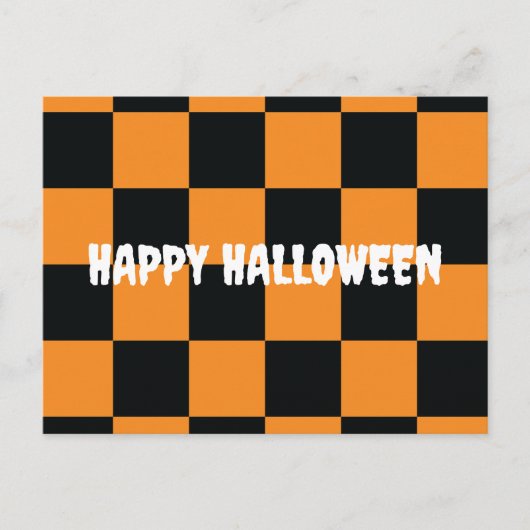 ハロウィンチェッカーパターン ポストカード (正面)