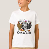 ハロウィンチキンシックまたはトリートシーズンパ不気味ム Tシャツ (正面)