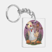 ハロウィンチキン#12デジタルアート キーホルダー (正面左)