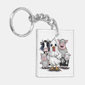 ハロウィンチキン#13デジタルアート キーホルダー (正面左)