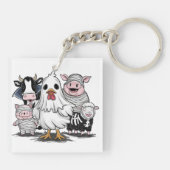 ハロウィンチキン#13デジタルアート キーホルダー (裏面)