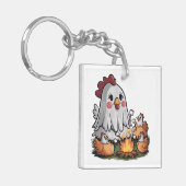 ハロウィンチキン#5デジタルアート キーホルダー (正面左)