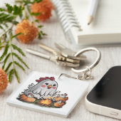 ハロウィンチキン#5デジタルアート キーホルダー (正面右)