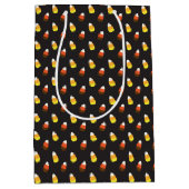 ハロウィンチョコレートキャンディーコーンのブラック ミディアムペーパーバッグ (正面)