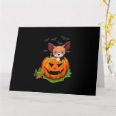 ハロウィンチワワ愛犬家パンプキンジャグランジック カード (黄色い花)