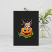 ハロウィンチワワ愛犬家パンプキンジャグランジック サンキューカード (スタンド正面)