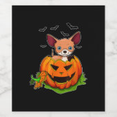 ハロウィンチワワ愛犬家パンプキンジャグランジック ワインラベル (シングルラベル)