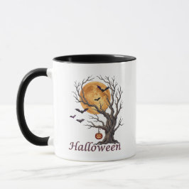 ハロウィンツリーとかぼちゃのジャック・オ・ランタン マグカップ