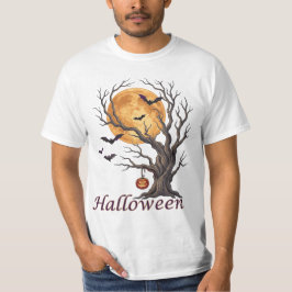 ハロウィンツリーとカボチャのジャック・オー・ランタンTシャツ Tシャツ