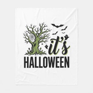 ハロウィンツリー ハロウィン ヴィンテージ スプーキー_1 フリースブランケット