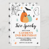 ハロウィンツー不気味誕生日ブルーパンプキンス 招待状 (正面/裏面)