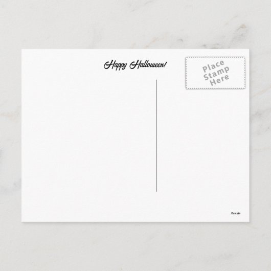 ハロウィンテディベアハロウィーンのカボチャのちょうちん シーズンポストカード (裏面)