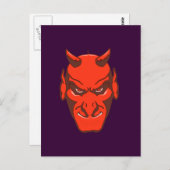 ハロウィンテューフェルスコフ悪魔の頭 ポストカード (正面/裏面)