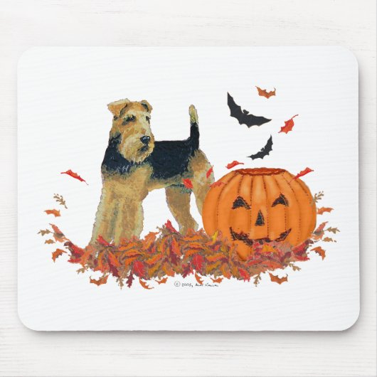 ハロウィンテリア犬 マウスパッド (正面)