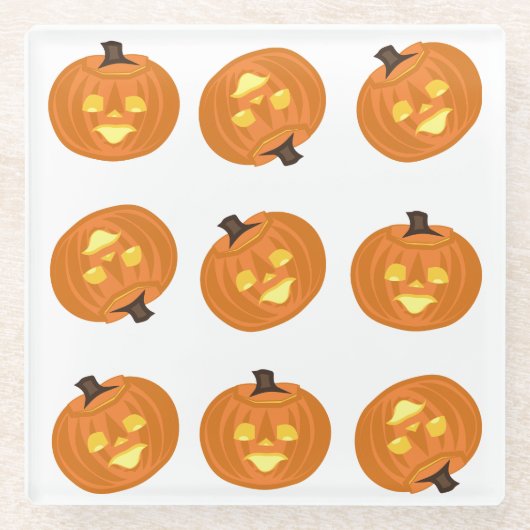 ハロウィンテーマのコースター ガラスコースター (正面)