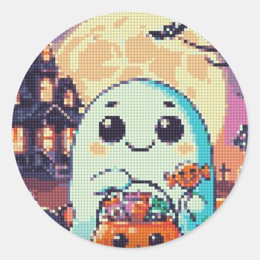 ハロウィンテーマステッカー ラウンドシール (正面)